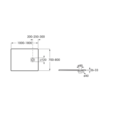 Plato de ducha extraplano de STONEX® Roca Terran